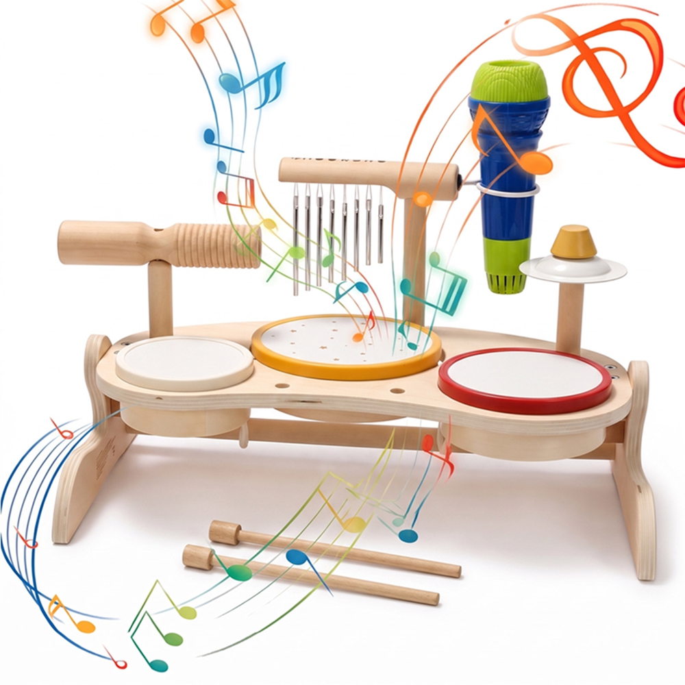 어린이용 나무 드럼 세트 음악 장난감 몬테소리 교육용  - Musical Instrument Harmonium 리뷰 및 가격