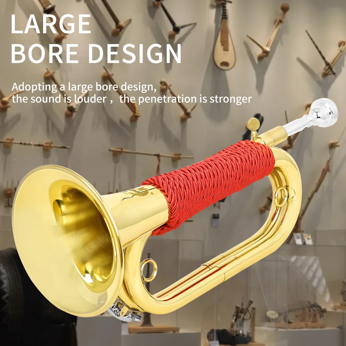 M MBAT 스페인식 플루겔호른, 구리 재질의 행진용  - Musical Instrument Bugle 리뷰 및 가격